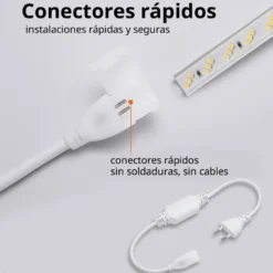 Alimentador para tira led 220V SMD2835/COB,13x6mm, PCB 11mm, con conectores rápidos