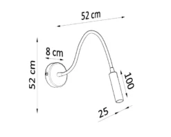 Aplique de pared AXIL negro, G9