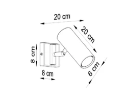 Aplique de pared DIREZIONE negro, GU10