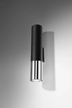 Aplique de pared LOOPEZ negro, GU10/cromo