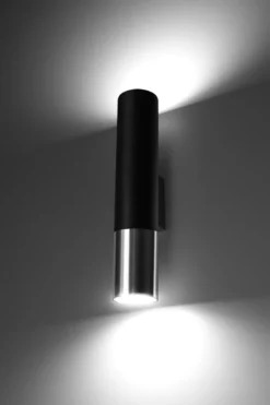 Aplique de pared LOOPEZ negro, GU10/cromo