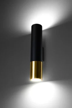 Aplique de pared LOOPEZ negro, GU10/dorado