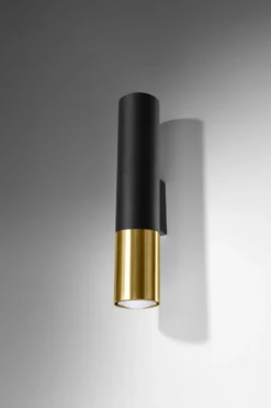 Aplique de pared LOOPEZ negro, GU10/dorado