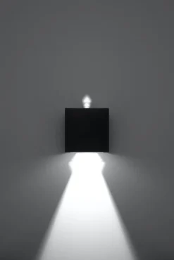 Aplique de pared LUCA LED 6w, negro, IP54