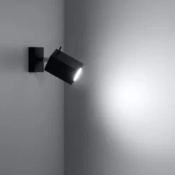 Aplique de pared MERIDA negro, GU10