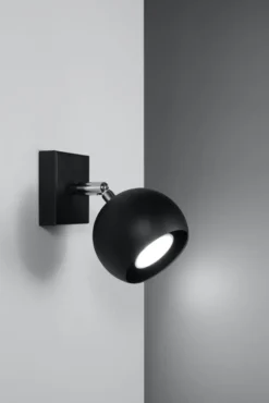Aplique de pared OCULARE negro, GU10