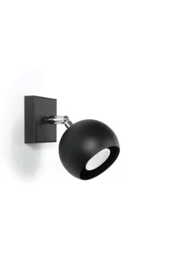 Aplique de pared OCULARE negro, GU10