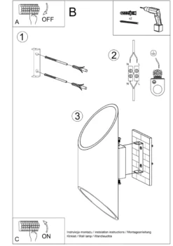 Aplique de pared PENNE 30 negro, G9