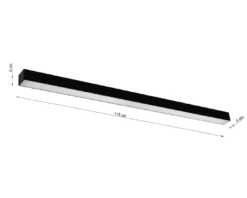 Aplique de pared PINNE LED 115 negro, 31W