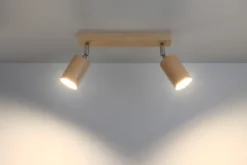 Aplique de techo BERG 2 de madera, GU10
