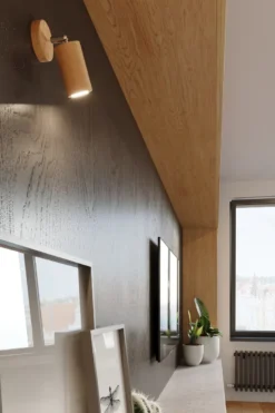 Aplique de techo BERG 3 de madera, GU10