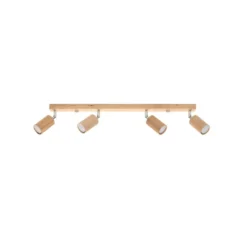 Aplique de techo BERG 4, madera natural, GU10