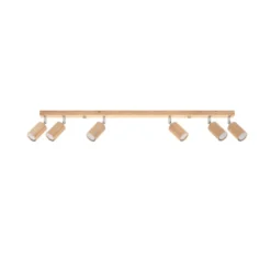 Aplique de techo BERG 6, madera natural, GU10