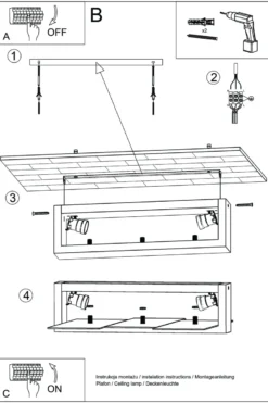 Aplique de techo FENIKS 2 blanco, E27