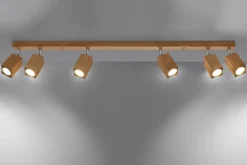 Aplique de techo KEKE 6, roble, GU10