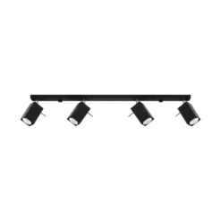 Aplique de techo MERIDA 4L negro, GU10