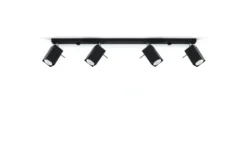 Aplique de techo MERIDA 4L negro, GU10