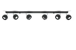 Aplique de techo OCULARE 6L negro, GU10