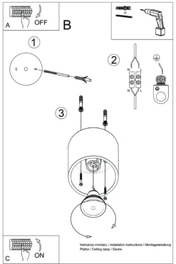 Aplique de techo ORBIS 1 antracita, GU10