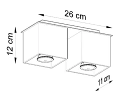 Aplique de techo QUAD 2 negro, GU10