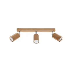 Aplique de techo ZEKE 3, roble, GU10