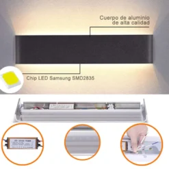 Aplique Led KLAN 720, 24W, negro