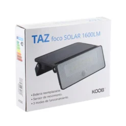 Aplique LED SOLAR TAZ 50W, sensor PIR, batería reemplazable, x2Litio 3,7V - 2200mAH