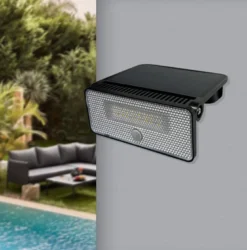 Aplique LED SOLAR TAZ 30W, sensor PIR, batería reemplazable, Litio 3,7V - 2000mAH