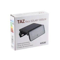 Aplique LED SOLAR TAZ 30W, sensor PIR, batería reemplazable, Litio 3,7V - 2000mAH