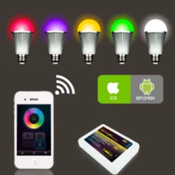 Bombilla E27 LED 9W, RGB+CW (2.4G)