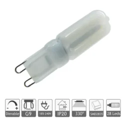 Bombilla G9, SMD2835, 5W, 330º