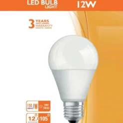 Bombilla LED E27 A60, 12W, 180º, OSRAM Chip