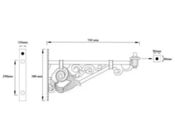 Brazo para farola VILLA 700mm aluminio
