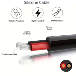 Cable anticalórico de silicona 2x0,50mm, 1m, negro