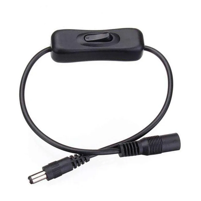 Cable conexión DC Jack Hembra-Macho con interruptor