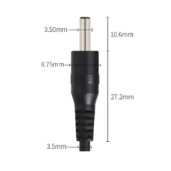 Cable DC 3,5*1,35mm Jack Macho 30cm negro