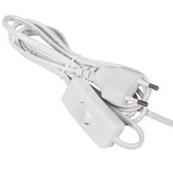 Cable de alimentación con interruptor, 2 x 0,75mm, clavija EU-C7, 1,5m. blanco