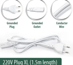 Cable de alimentación con interruptor, 2 x 0,75mm, clavija EU-C7, 1,5m. blanco