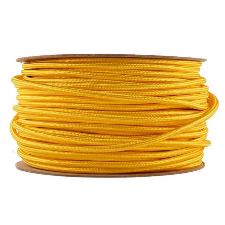 Cable textil redondo 2x0,75mm, 1m, amarillo