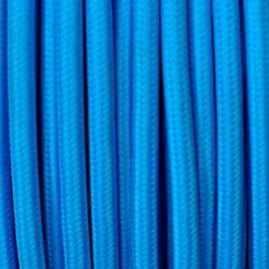 Cable textil redondo 2x0,75mm, 1m, azul