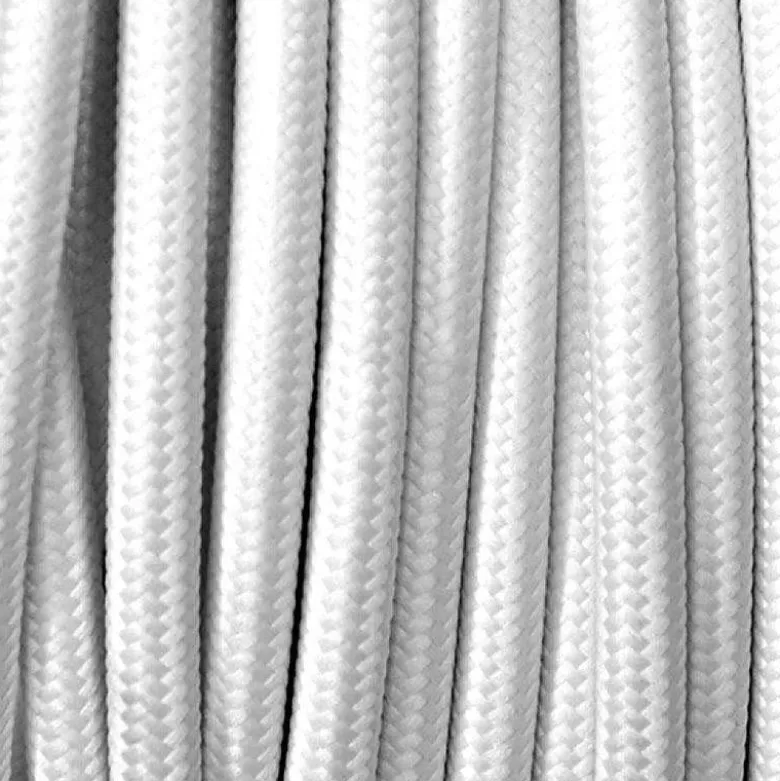 Cable textil redondo 2x0,75mm, 1m, blanco