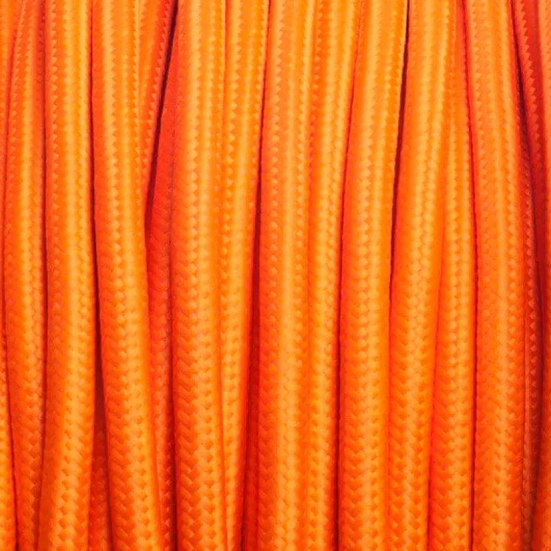 Cable textil redondo 2x0,75mm, 1m, naranja