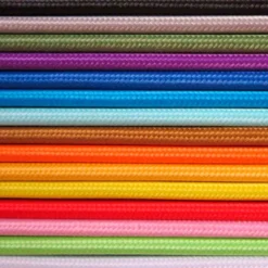 Cable textil redondo 2x0,75mm, 1m, rojo-blanco