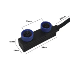 Cable 2xConectores Estancos M15 de 30Cm - 3*0.75 para focos MAX