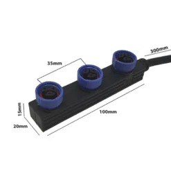 Cable 3xConectores Estancos M15 de 30Cm - 3*0.75 para focos MAX