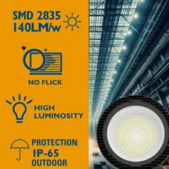 Campana Industrial UFO Slim 200W-150W-100W, Chipled OSRAM, regulable