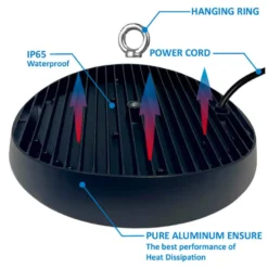 Campana Industrial UFO Slim 200W-150W-100W, Chipled OSRAM, regulable