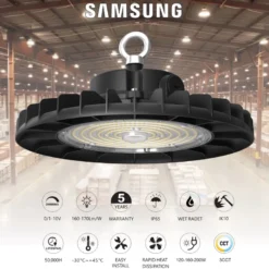 Campana Industrial UFO Slim 200W-160W-120W, Chipled SAMSUNG, 3CCT, 1-10V regulable