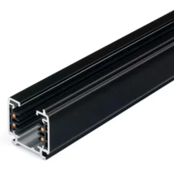 Carril trifásico con conector, 1 metro, negro
