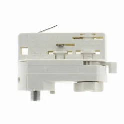 Conector foco a carril trifásico, blanco